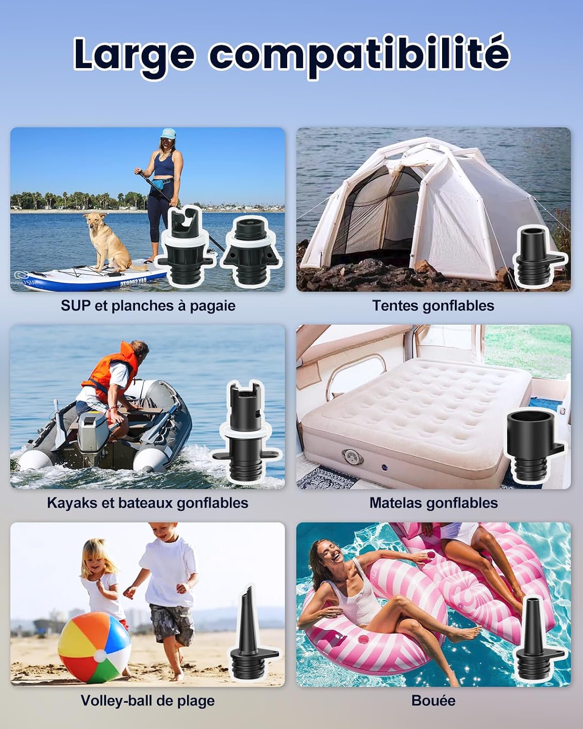 Thumbnail 6 de Pompe SUP Électrique 20 PSI – Charge rapide 45W, gonflage/dégonflage double étage, Pack étanche et câble Type-C/12V