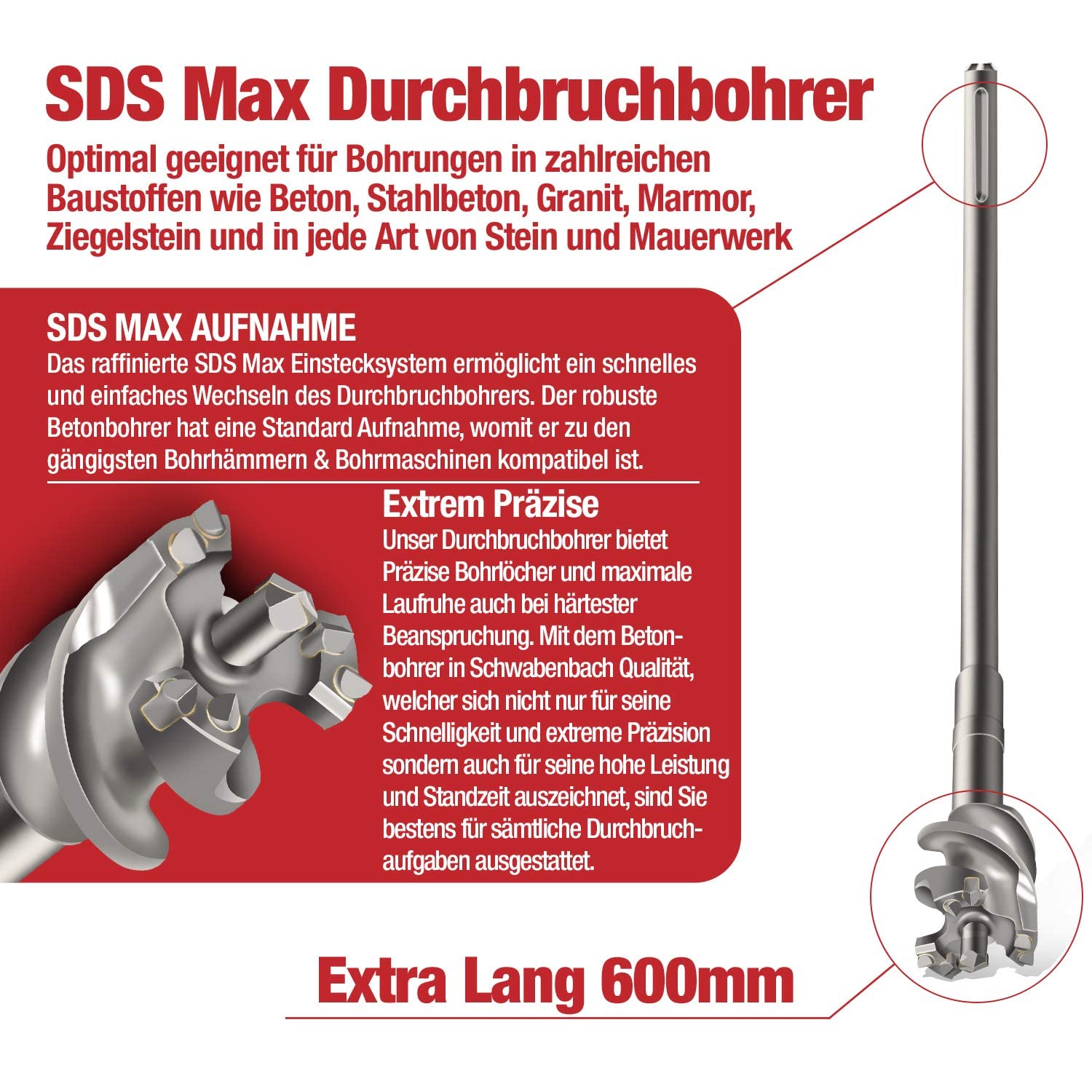 Thumbnail 3 de SCHWABENBACH SDS Max Durchbruchbohrer 55 mm