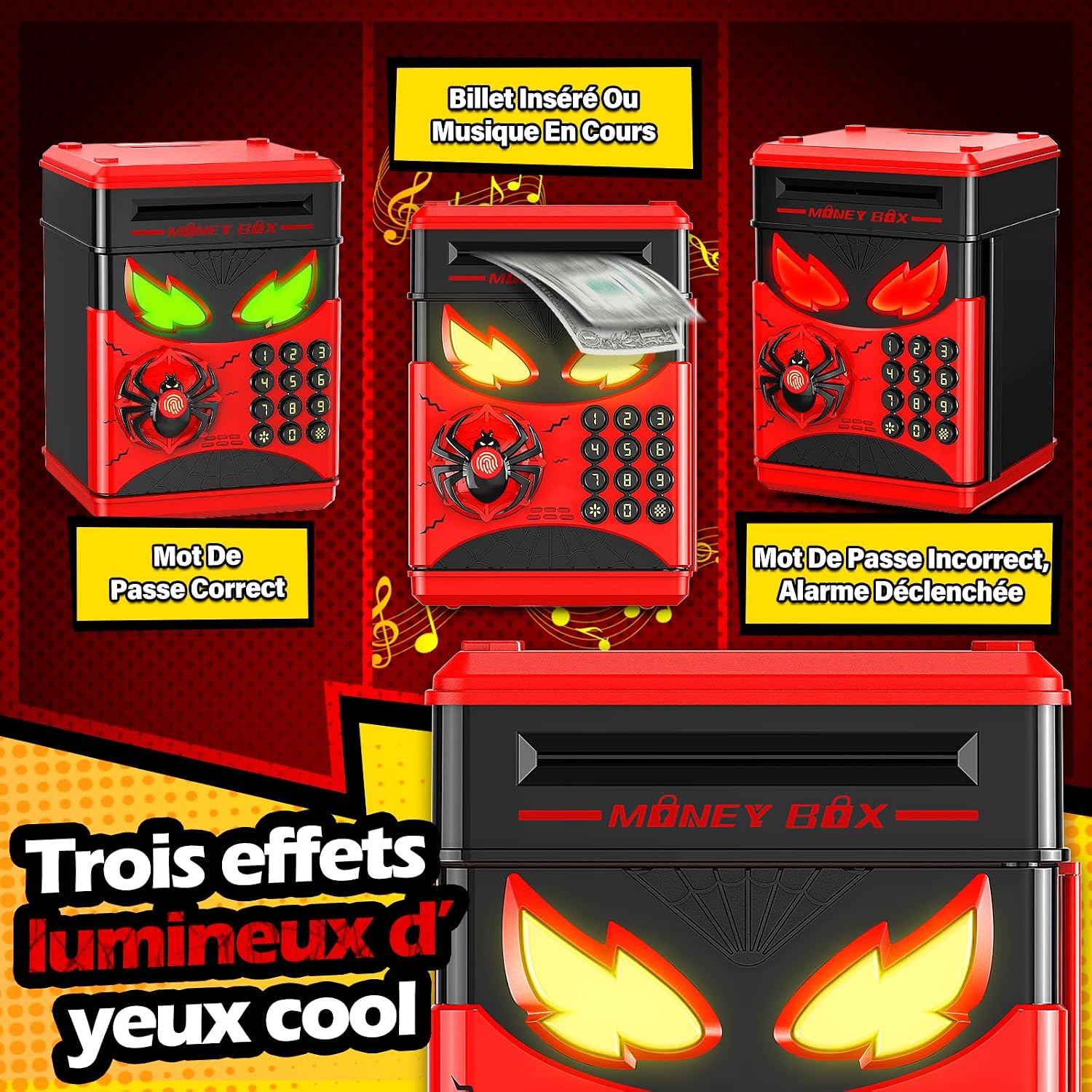 Thumbnail 4 de Ltteaoy LT952RK interactieve spaarpot met spin, codeslot en vingerafdrukknop