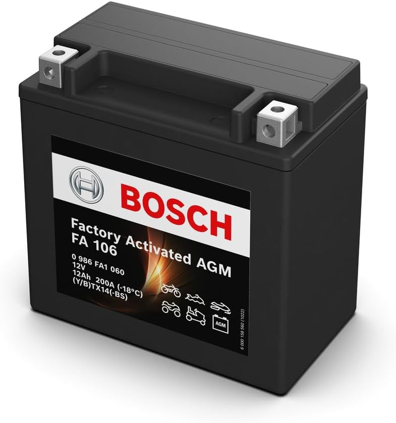 Thumbnail 2 de Bosch FA106 AGM-Motorradbatterie 12V 12Ah / 200A – wartungsarm, für Roller, Enduros & mehr