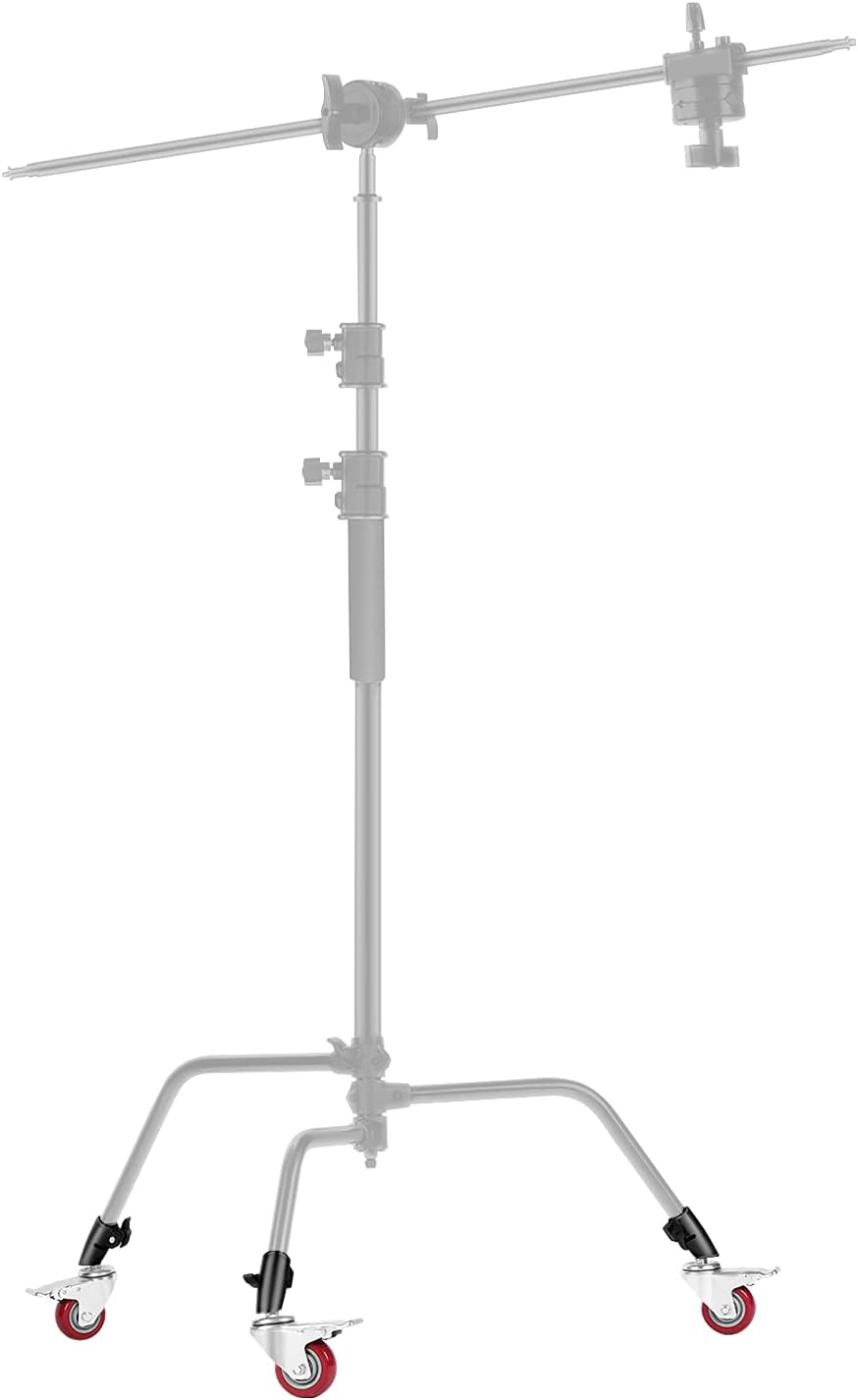 Thumbnail 1 de NEEWER 3 x 75mm swivel caster wheels for C-stand (black)