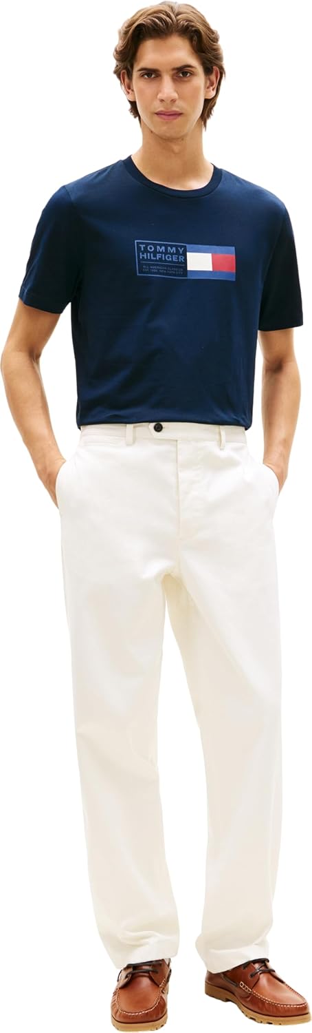 Detalle de Tommy Hilfiger T-Shirt Uomo Art MW0MW42366: basic casual con branding discreto