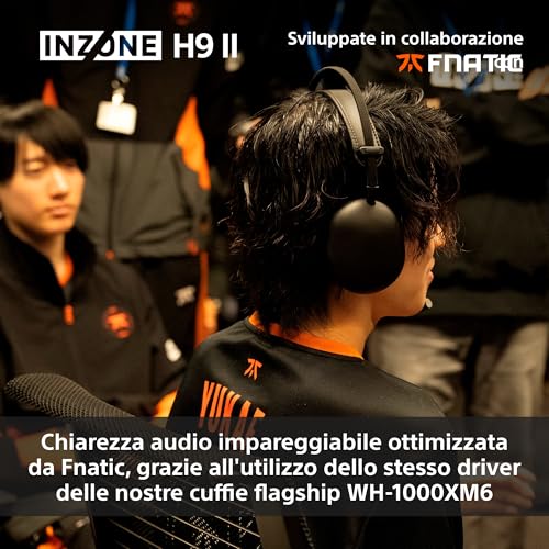 Detalle de Sony INZONE H9 II, cuffie gaming wireless con audio spaziale 360° e ANC
