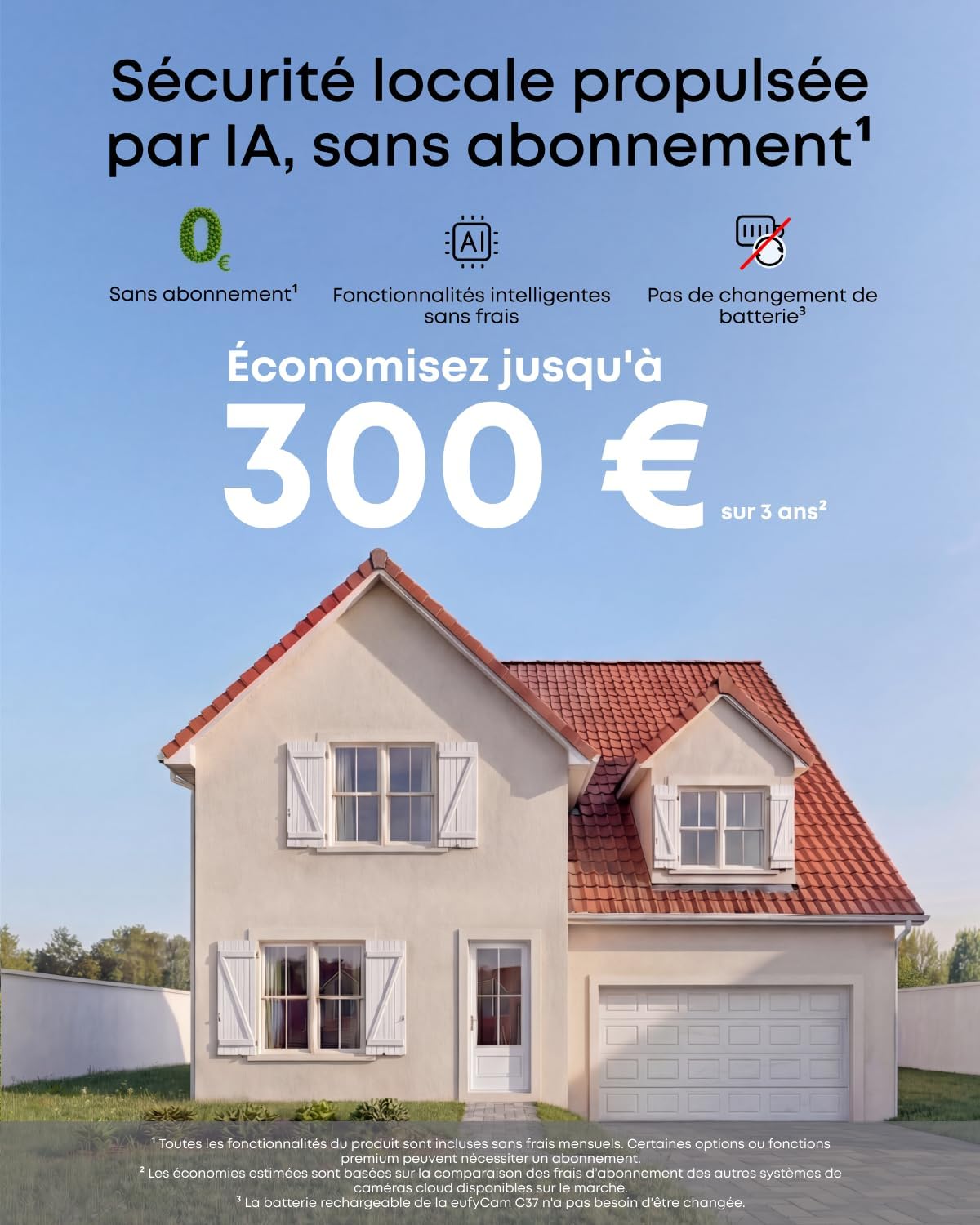 Detalle de eufyCam C37: Caméra de surveillance extérieure 2K avec suivi IA 360° et solaire