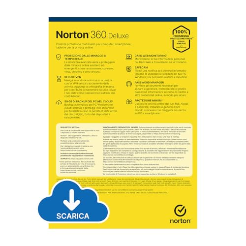 Thumbnail 1 de Norton 360 Deluxe 2026 fornisce protezione avanzata per famiglie con VPN, controllo genitori e monitoraggio dark web