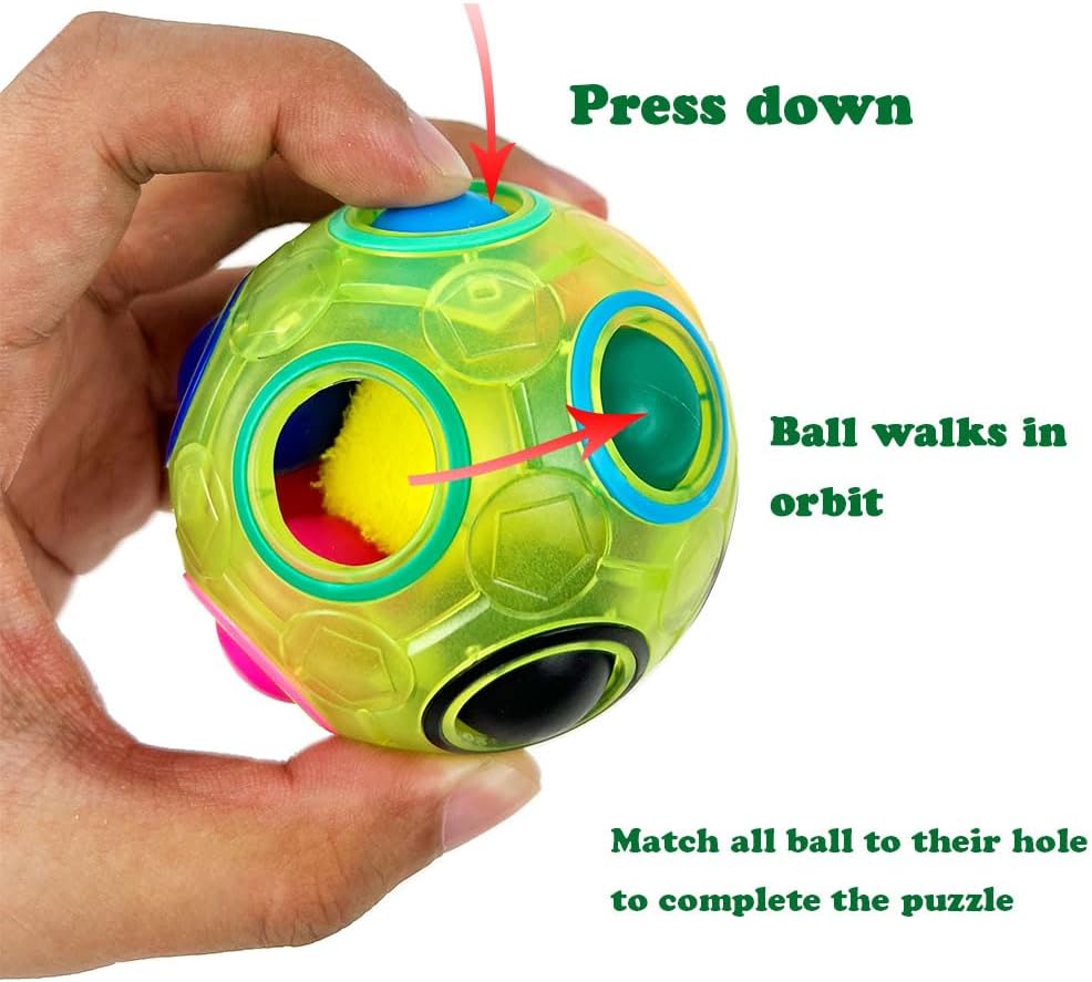 Thumbnail 4 de EACHHAHA 2 Stück Original-Regenbogenball – 3D Puzzle und Geschicklichkeitsspiel