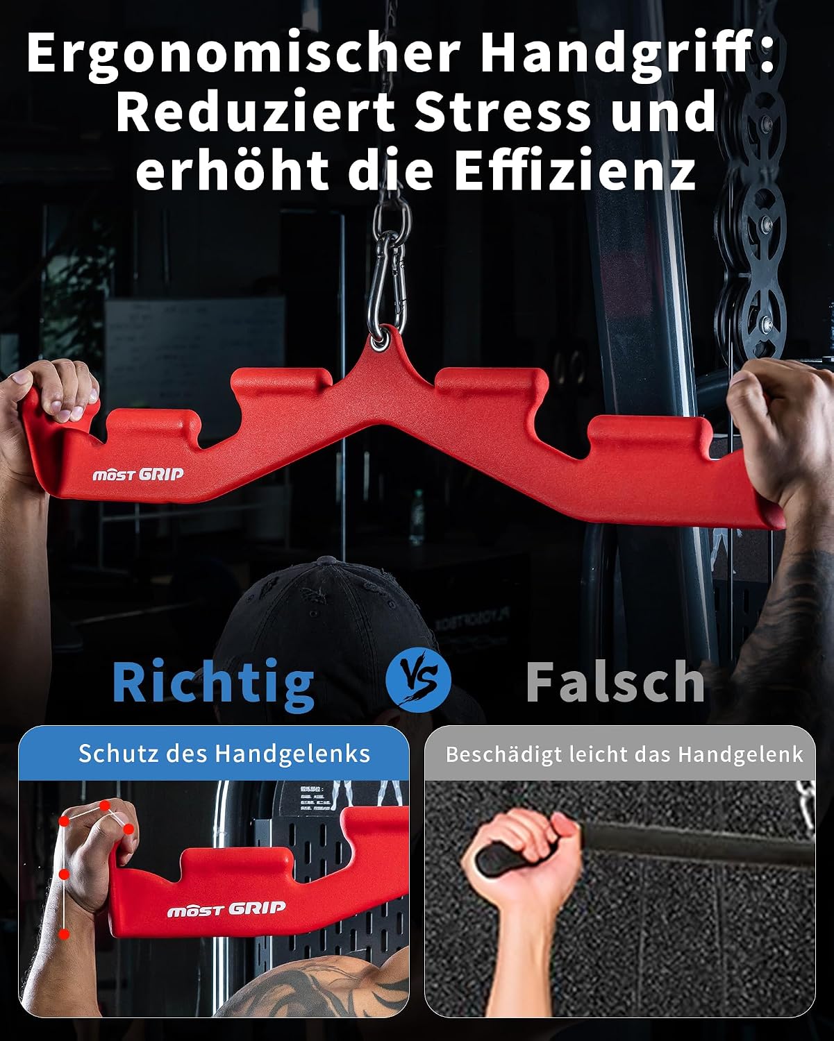 Thumbnail 2 de Latzugstange 6 ergonomische Griffe für Latzug
