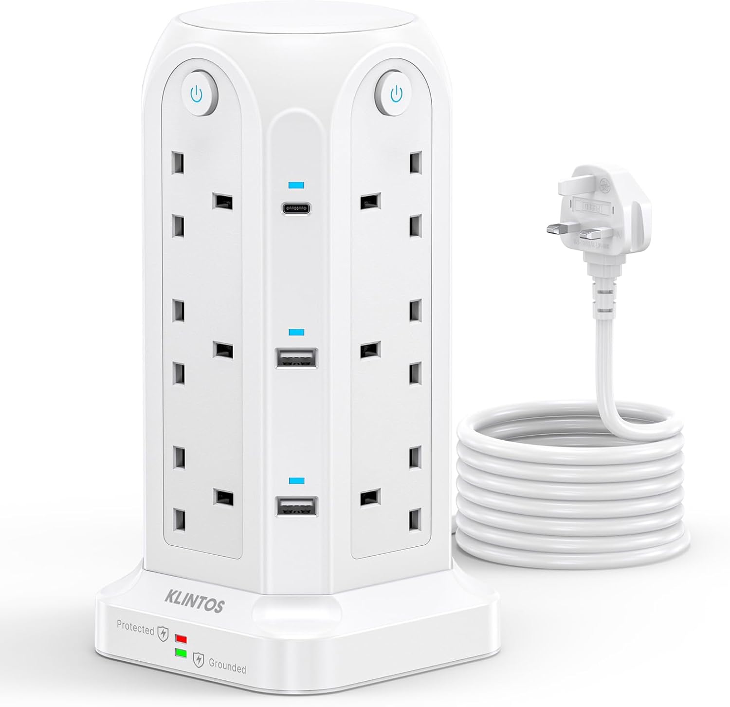 Thumbnail 6 de Tower Extension Lead 12-Way 2M, 3250W surge protector 🔌