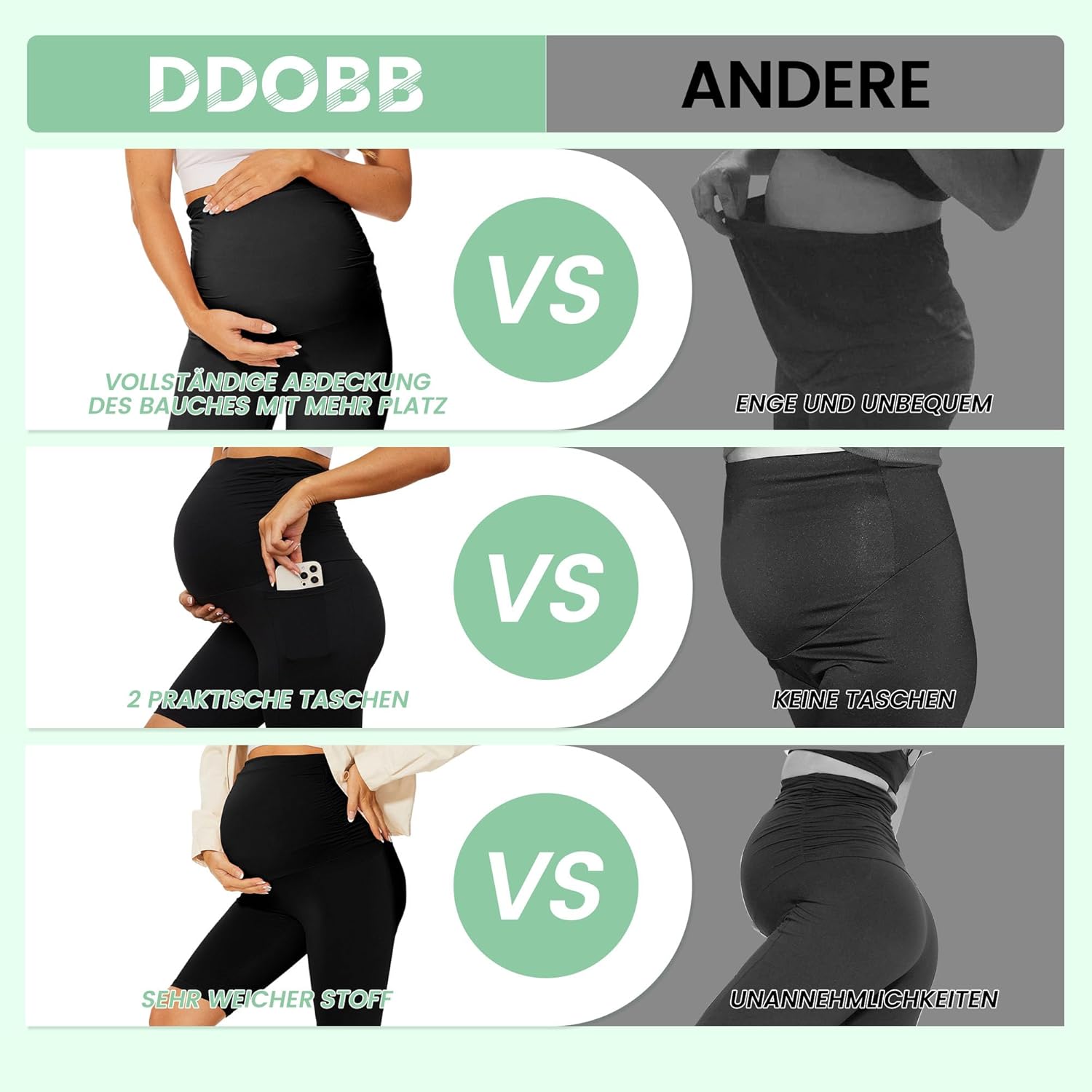 Thumbnail 2 de DDOBB Damen Umstandsleggings mit Taschen (High Waist) – blickdicht, weich elastisch für Schwangerschaft, Yoga & Alltag