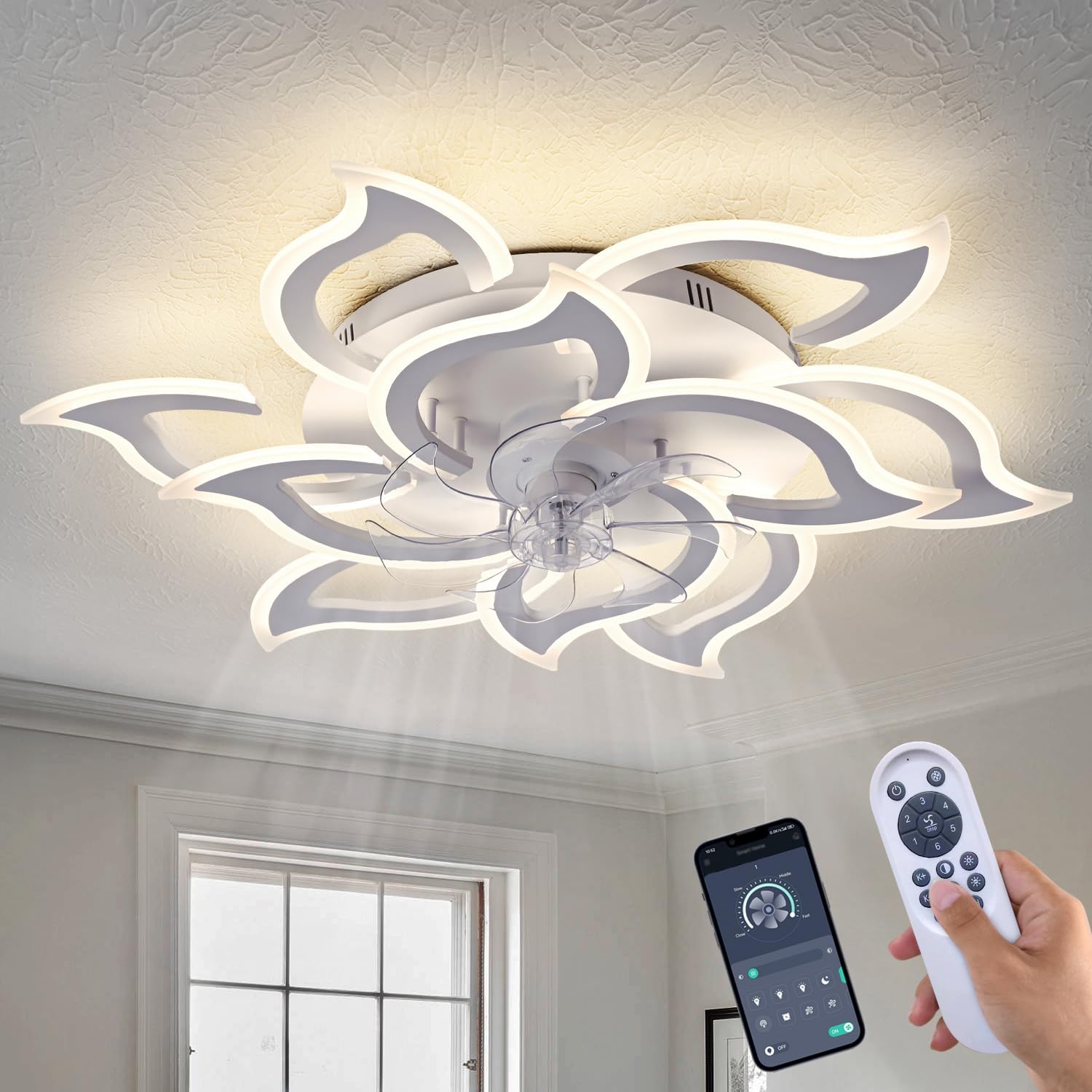 Detalle de ChenSolara 90cm LED ceiling fan light