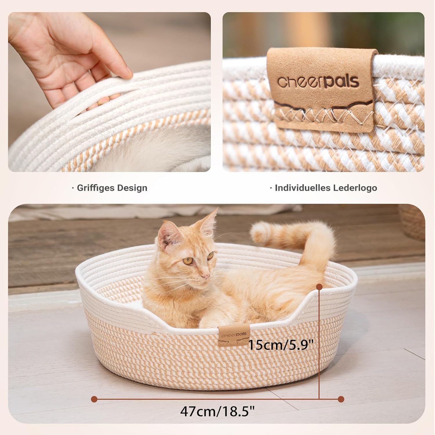 Detalle 2 de CheerPals Katzenbett 47 cm 🐱