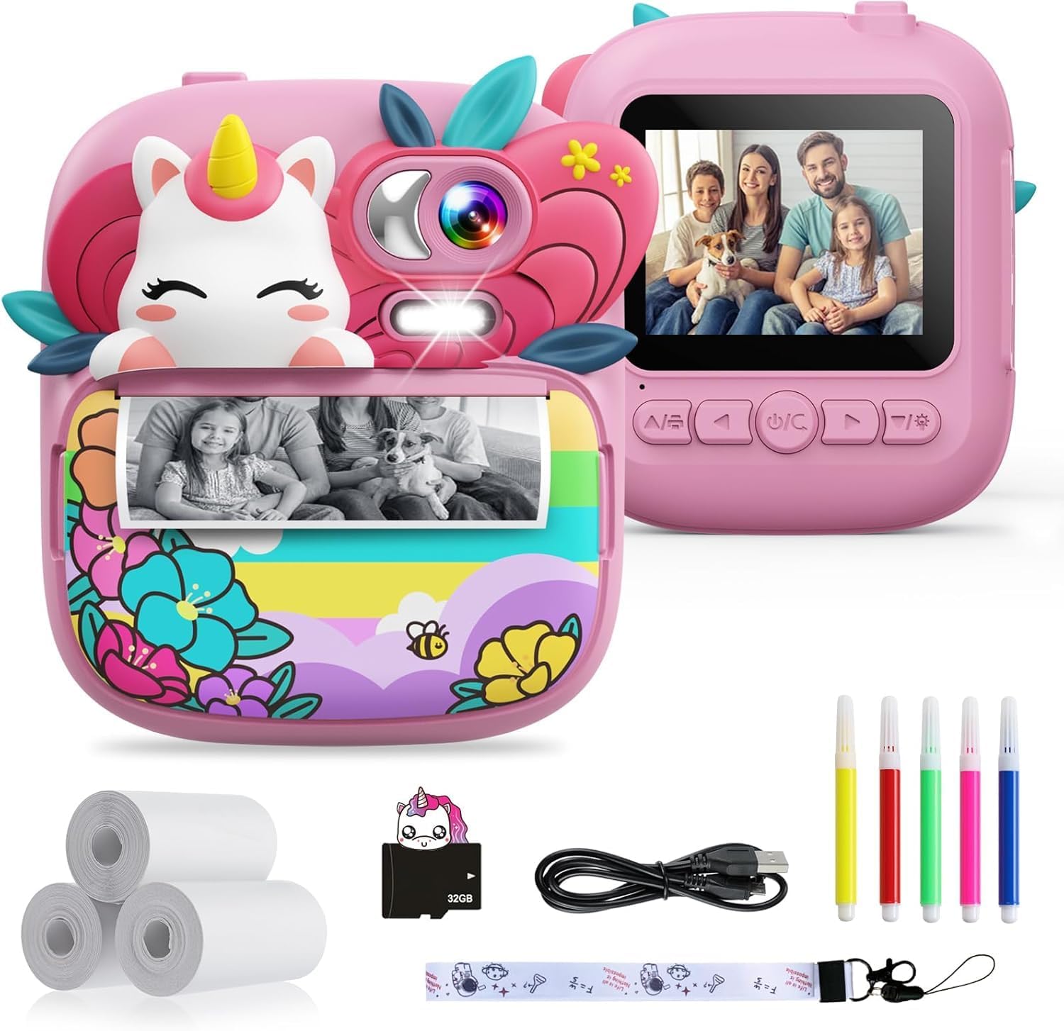 Detalle de TIATUA Appareil Photo Instantané Enfant – Caméra numérique 12 MP avec impression sans encre et écran 2,4