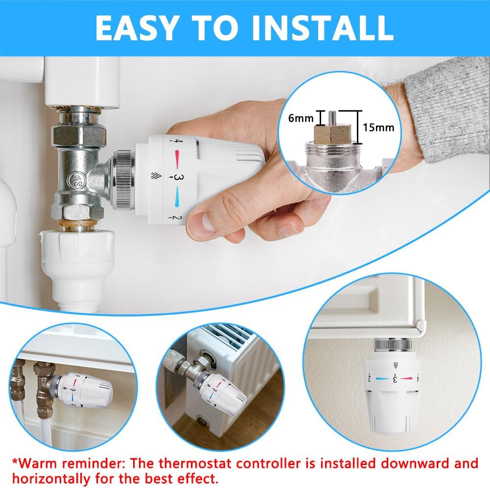 Detalle 2 de Flintronic 2 têtes de radiateur thermostatique avec raccord M30 x 1,5 (pack chauffage collectif)