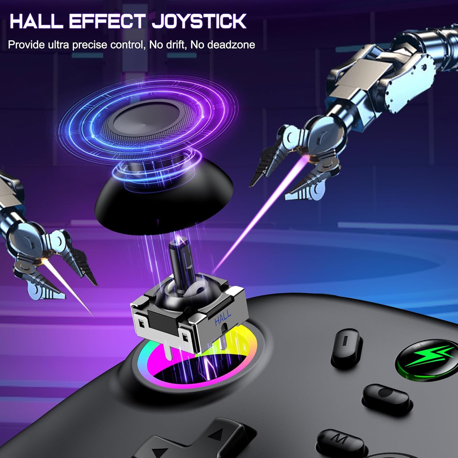 Thumbnail 3 de BEBONCOOL Gaming Switch Controller – Pro-Controller mit Hall-Joystick, Turbo, Gyro & dynamischer Beleuchtung