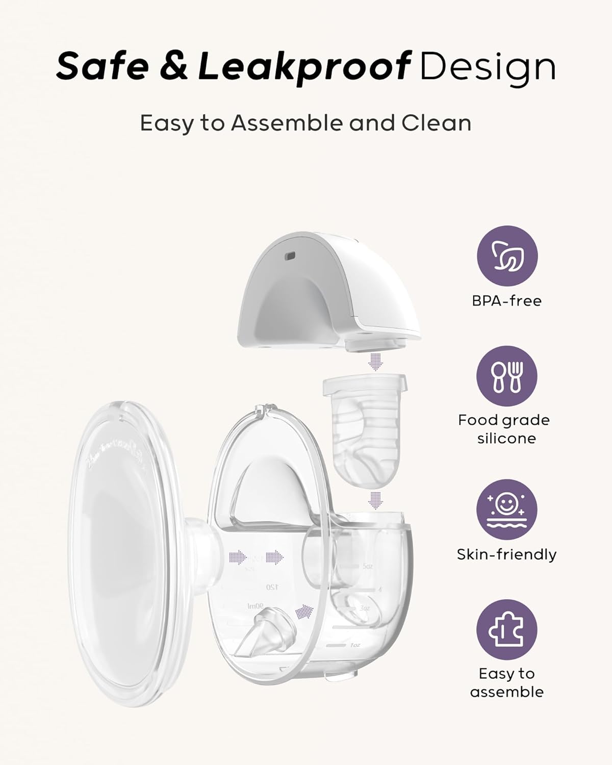 Thumbnail 2 de Nuliie Electric Breast Pump Hands-Free S32 (wearable, 4 modes, 9 suction levels) with 24mm flange