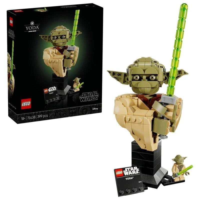 Detalle de LEGO Star Wars Busto de Yoda 75438 — 399 piezas
