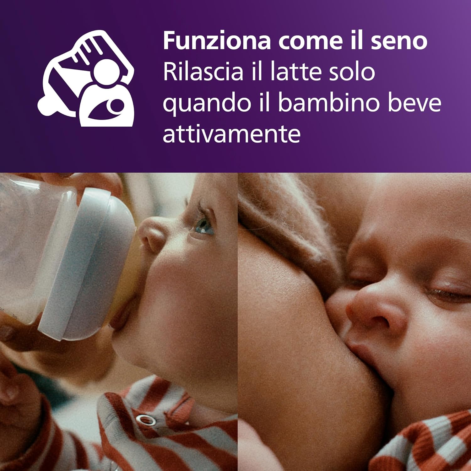 Detalle de Philips Avent Natural Response SCY670/02: 2 biberon da 125 ml con Airfree, senza BPA