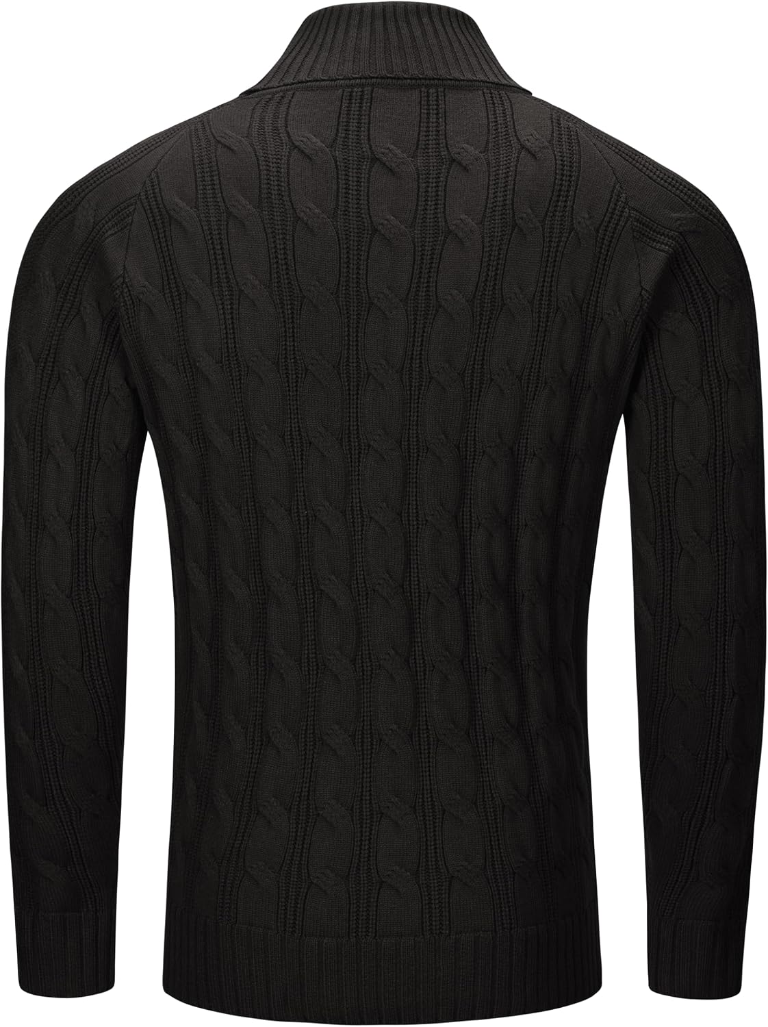 Detalle de TACVASEN Men's Cable-Knit Turtleneck Sweater with Ribbed Cuffs and Hem