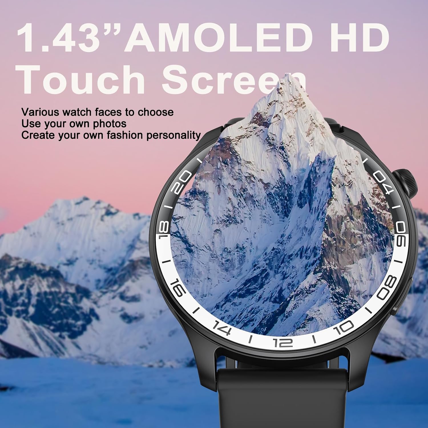 Detalle 2 de 2026 Smartwatch Uomo Donna con schermo AMOLED 1.43'', Chiamate e WhatsApp, 100+ sport, IP68
