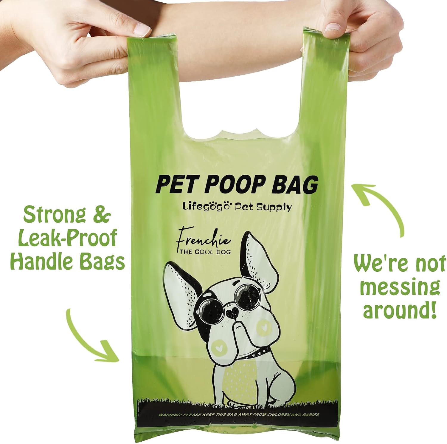 Detalle de Dog Poo Bags with Tie Handles 300-Pack