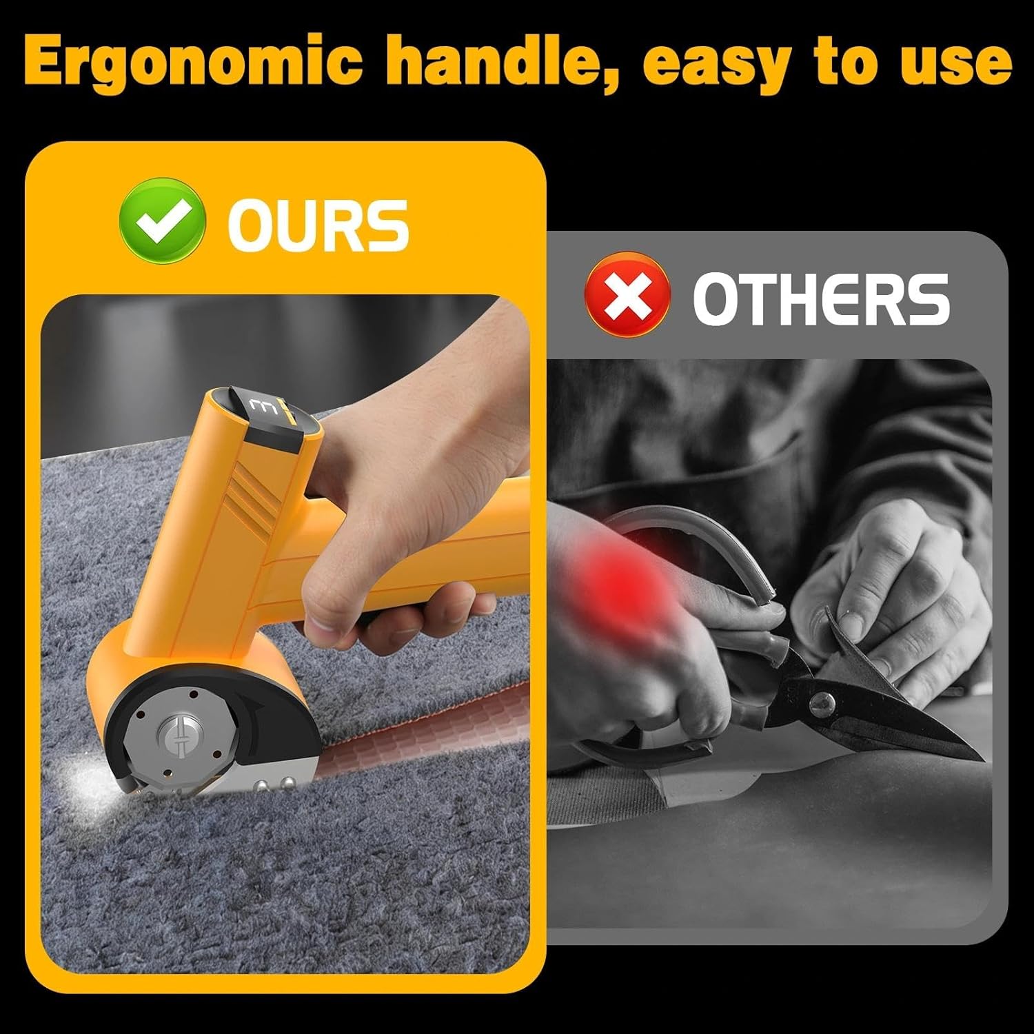 Thumbnail 6 de Cordless Electric Scissors with LED Display and Safety Lock (4-Speed, 2000mAh) for Cardboard, Fabric, Leather & More