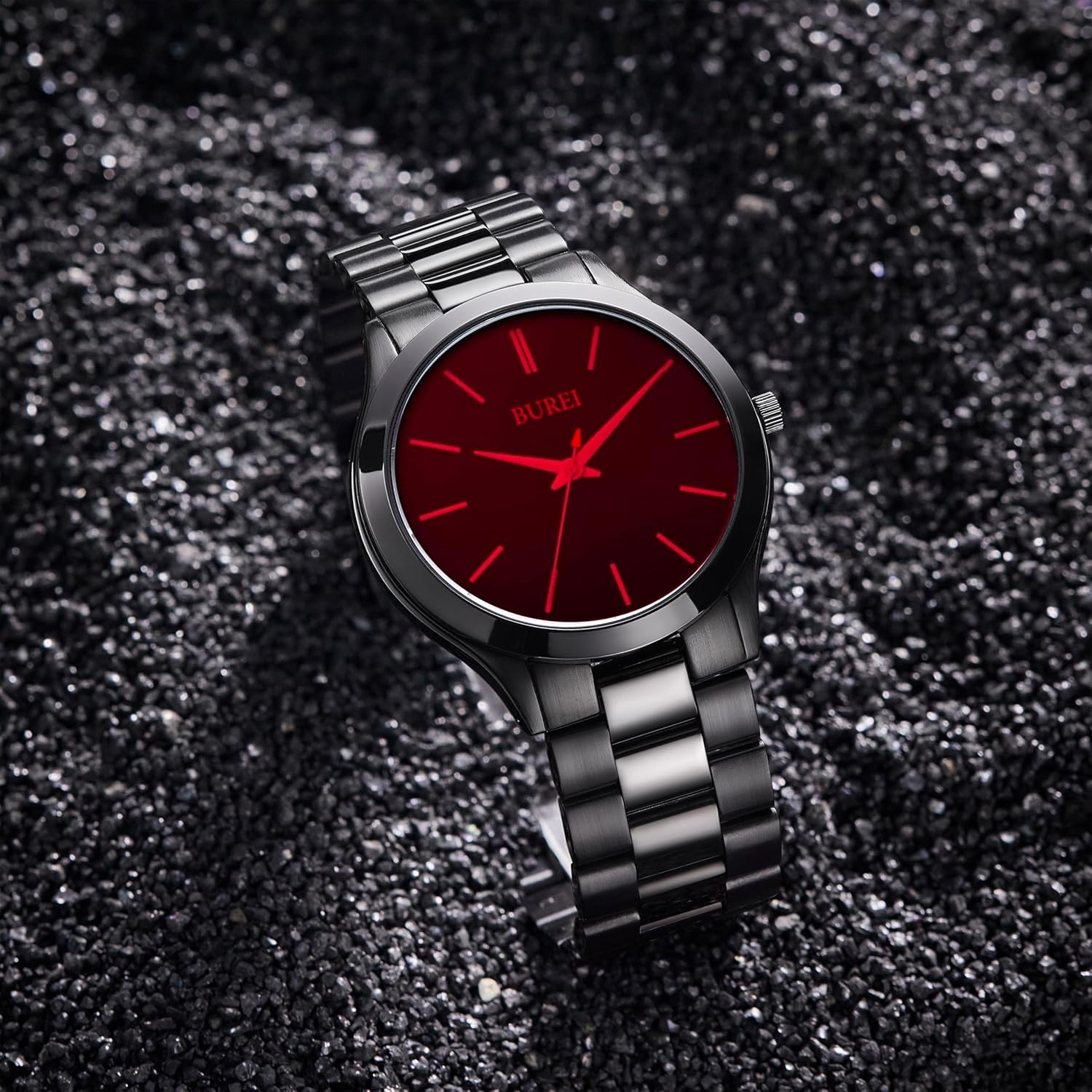 Detalle 2 de BUREI Montre 44 mm minimaliste pour homme