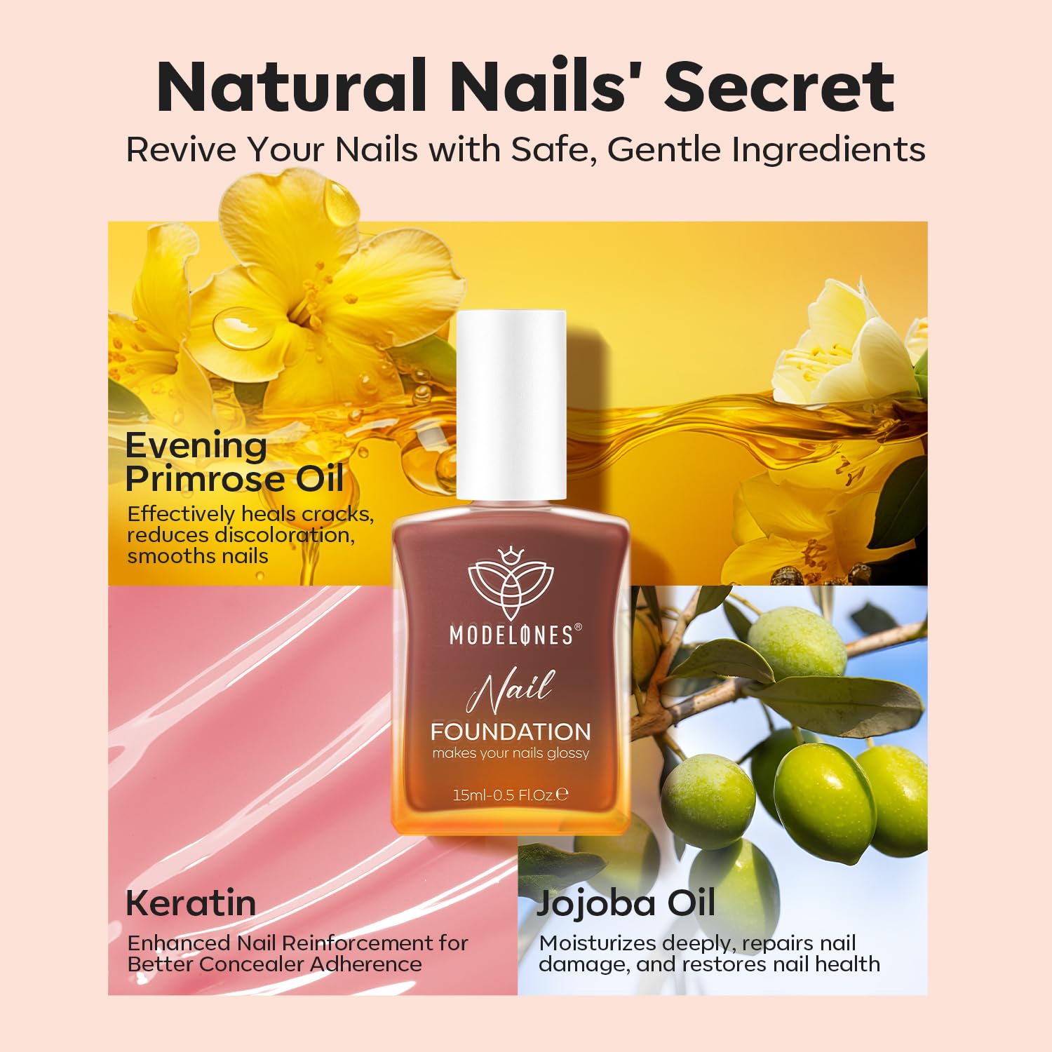 Detalle de Modelones Nail Strengthener and Growth – Blushed Berry