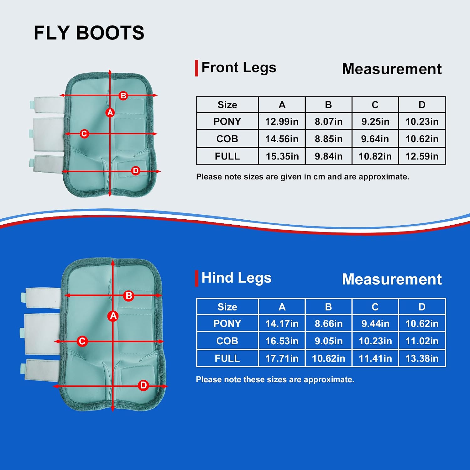 Thumbnail 5 de Gallopoff Horse Fly Boots Set of 4, Sky Blue 🐴