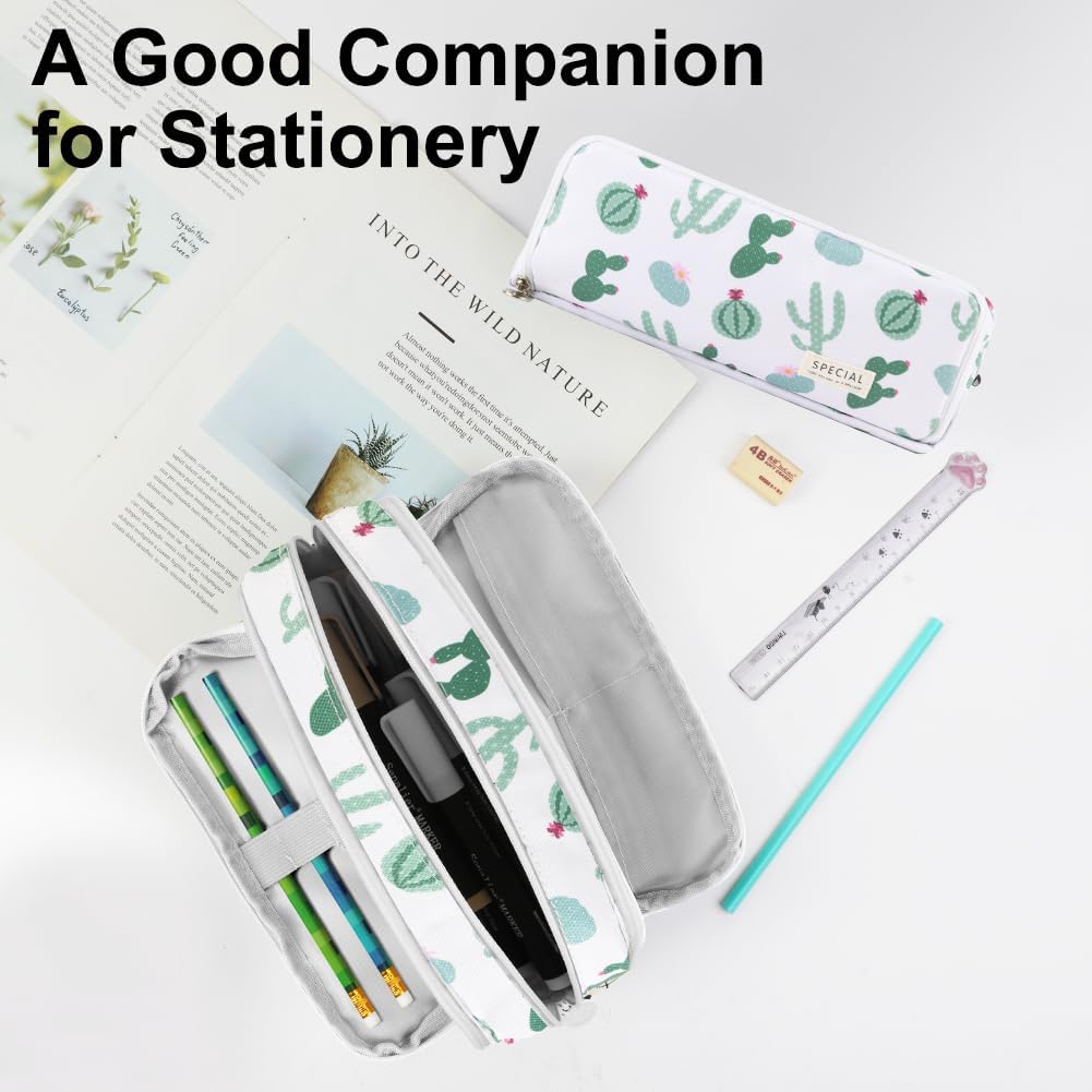 Detalle 2 de Large Capacity 3-Compartment Pencil Case (Oxford cloth) – OFFCUP pencil pouch
