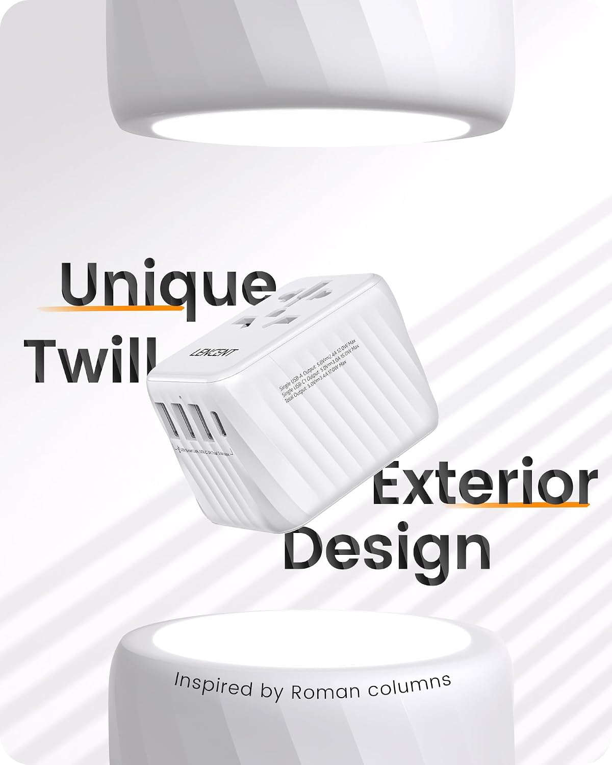 Detalle 2 de LENCENT Adaptador Enchufe Universal 5‑en‑1 142 g