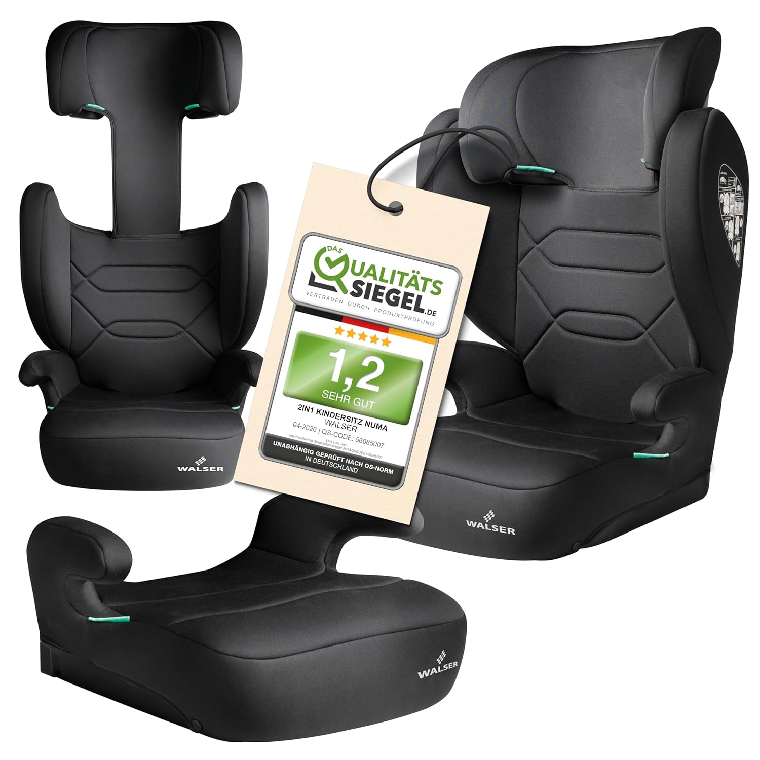 Detalle de WALSER Premium Kindersitz Numa 2in1 – unbequeme Bequemlichkeit trifft Sicherheit