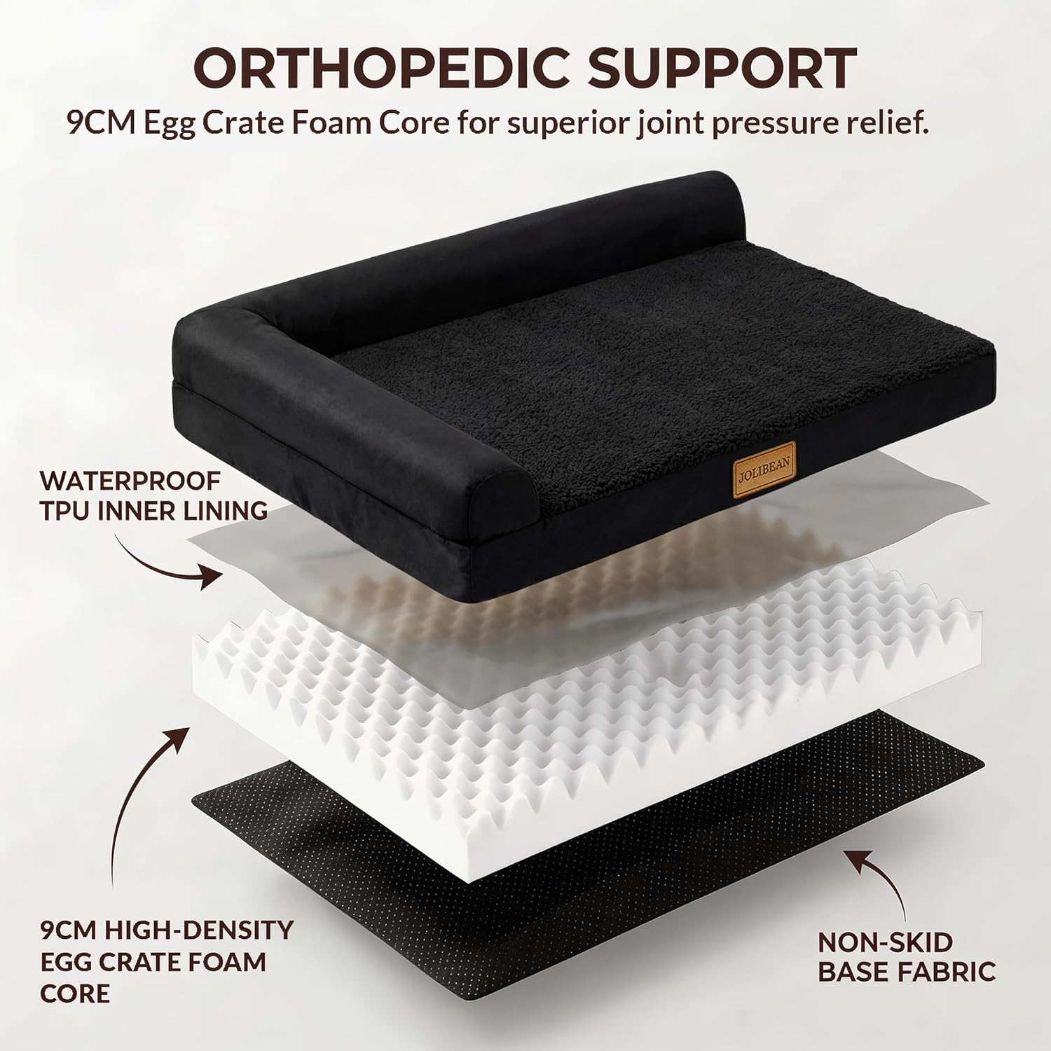 Detalle de Jolibean Orthopedic Jumbo Dog Bed for Extra Large Dogs (142X101cm)