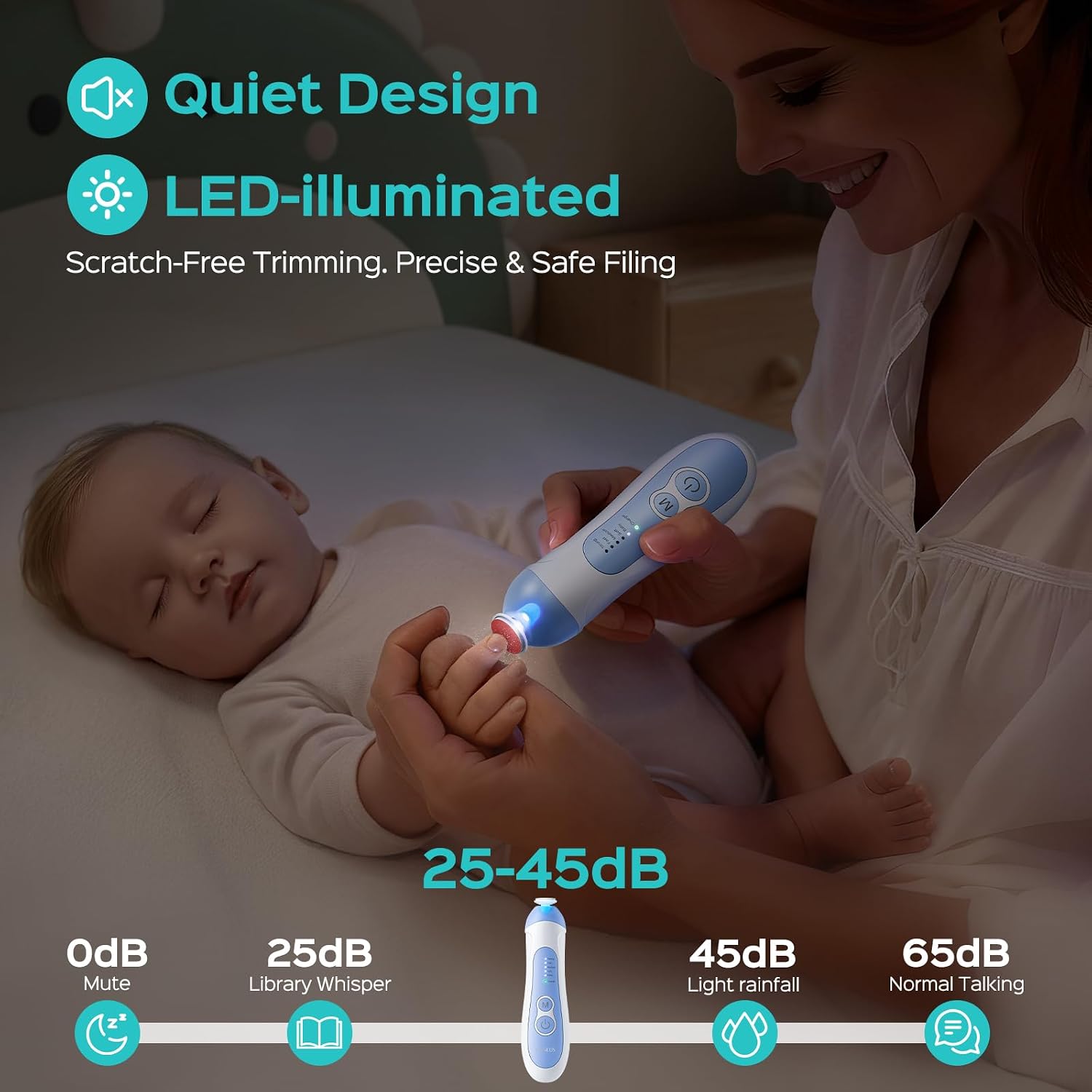 Thumbnail 4 de COSLUS Rechargeable Baby Nail File 5 speeds