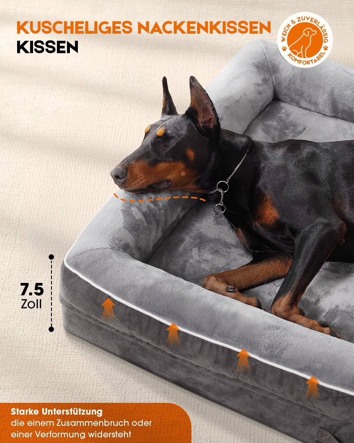 Thumbnail 2 de Upvilla Orthopädisches Hundebett 117×76×19 cm