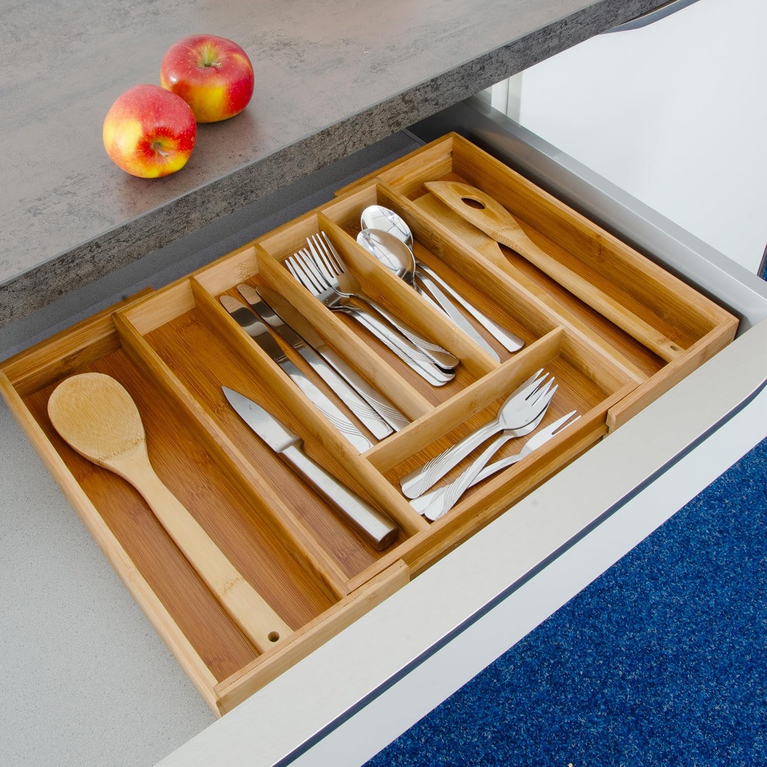 Thumbnail 3 de Relaxdays Besteckkasten Bambus 33,5x29-48x5 cm 🍴