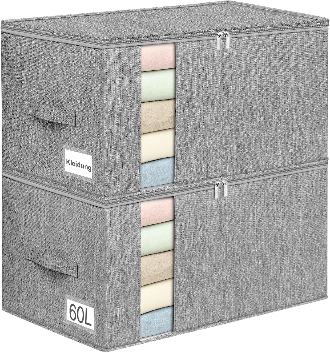 Thumbnail 6 de Unterbett-Aufbewahrungsbox (2er-Set) mit Deckel – 79 x 40 x 15 cm, faltbar & stapelbar
