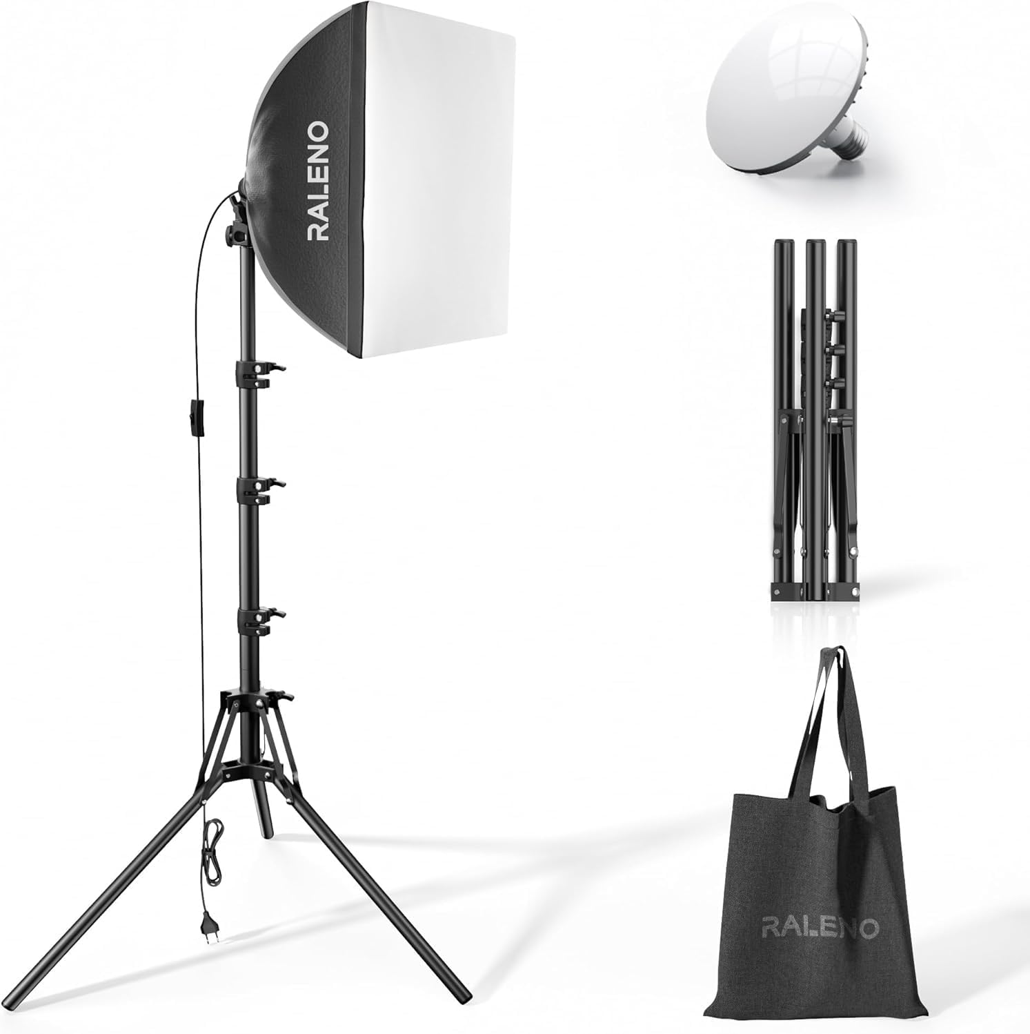 Detalle de RALENO Softbox Set 40×40 cm Fotolicht mit 50W LED
