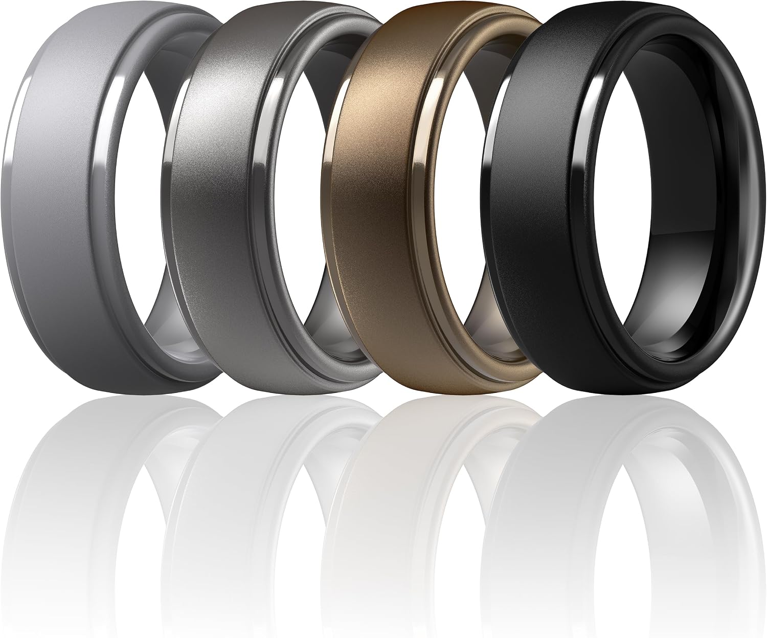 Thumbnail 6 de ThunderFit Silicone Rings for Men – Step Edge Rubber Wedding Band (10mm Wide, 2.5mm Thick)