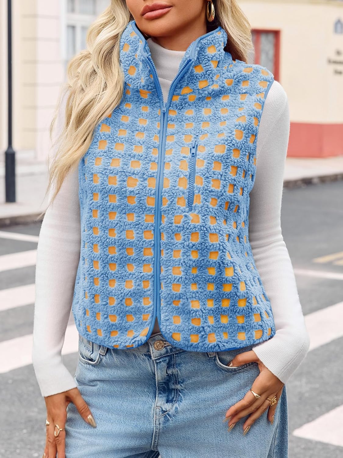 Detalle de Tankaneo Women's Sherpa Fleece Vest