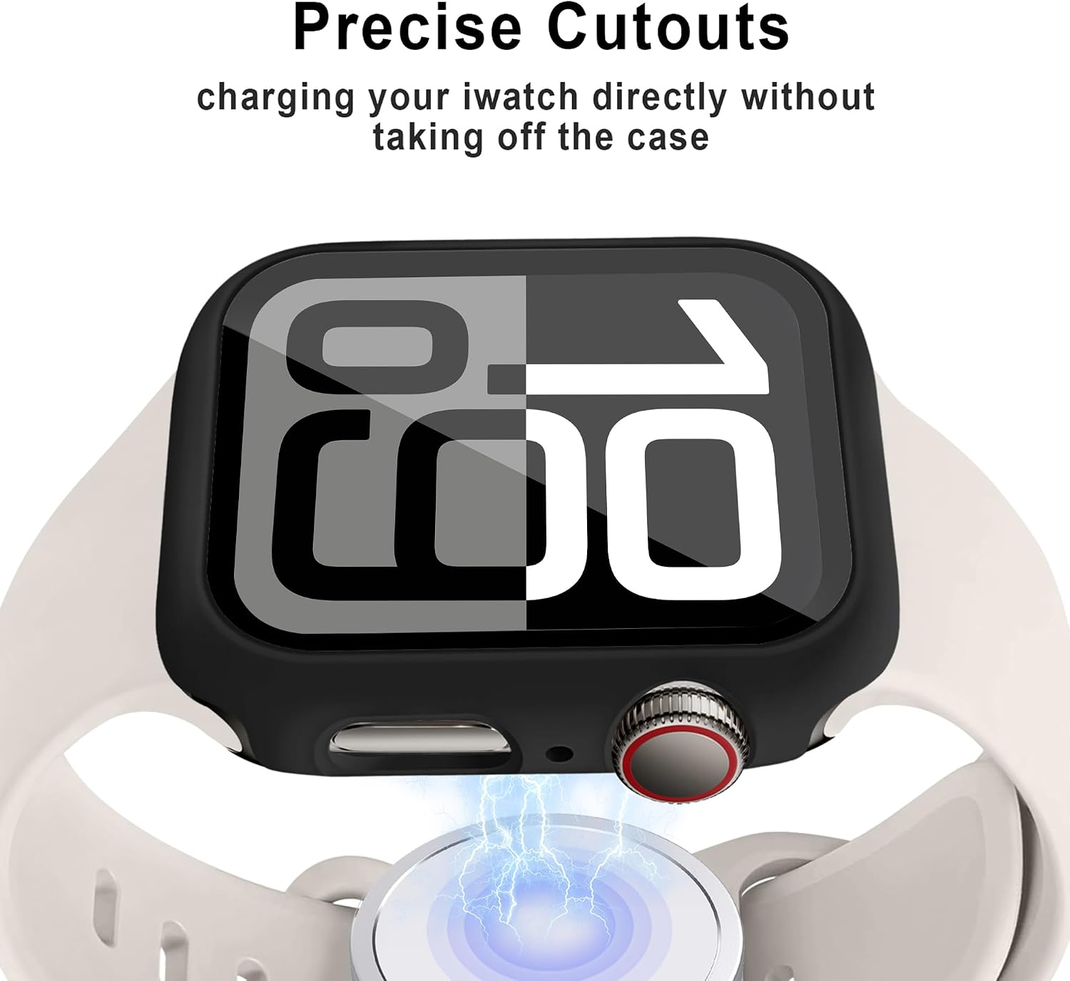 Detalle de 3-Pack Hard Case for Apple Watch Screen Protector (42–49mm) with Tempered Glass — Fits Series 4–10, SE and Ultra