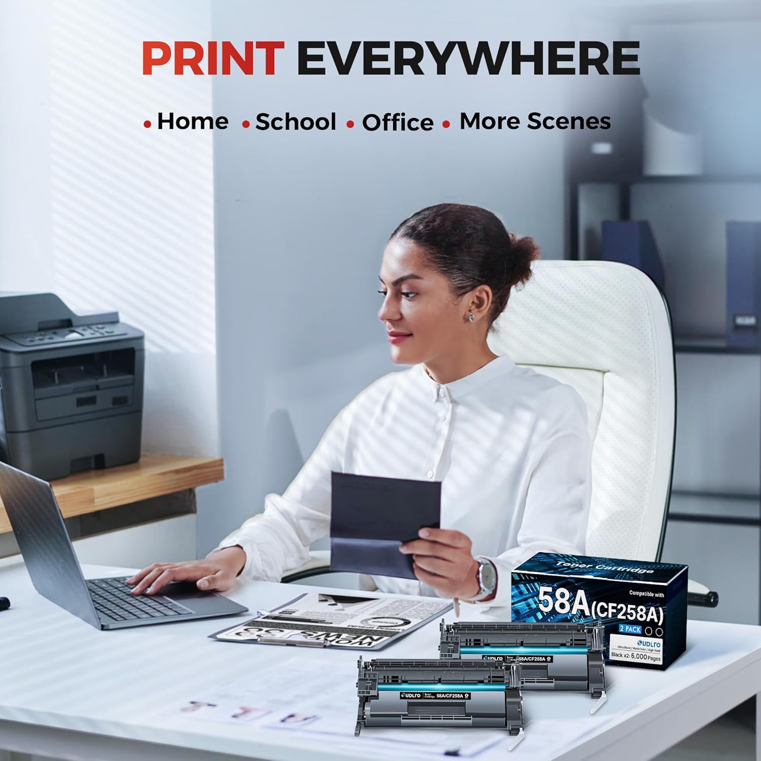 Thumbnail 6 de 58A CF258A 2 Pack Toner 🖨️