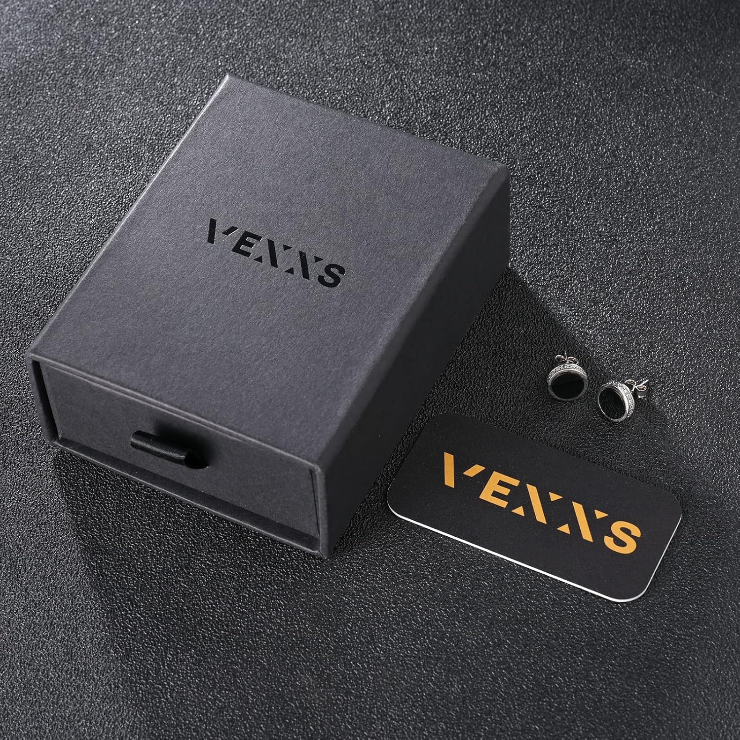 Detalle de VEXXS Ohrringe Herren Silber 925 – Gold/Weißgold Beschichtung, 5A Zirkonia