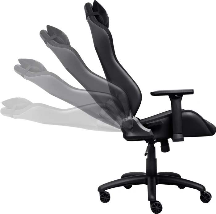 Detalle de Trust GXT 714 Ruya Gaming-Stuhl (schwarz) – mit verstellbarer Rückenlehne bis 180° und verstellbaren Armlehnen