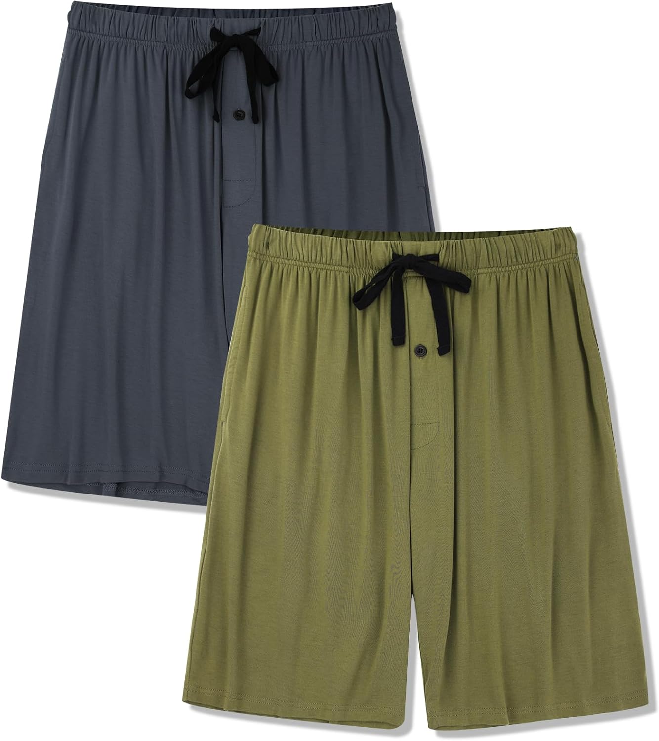 Detalle de BAMBOO COOL Men’s Pajama Bottoms Lounge Sleep Shorts (2-Pack) with Pockets