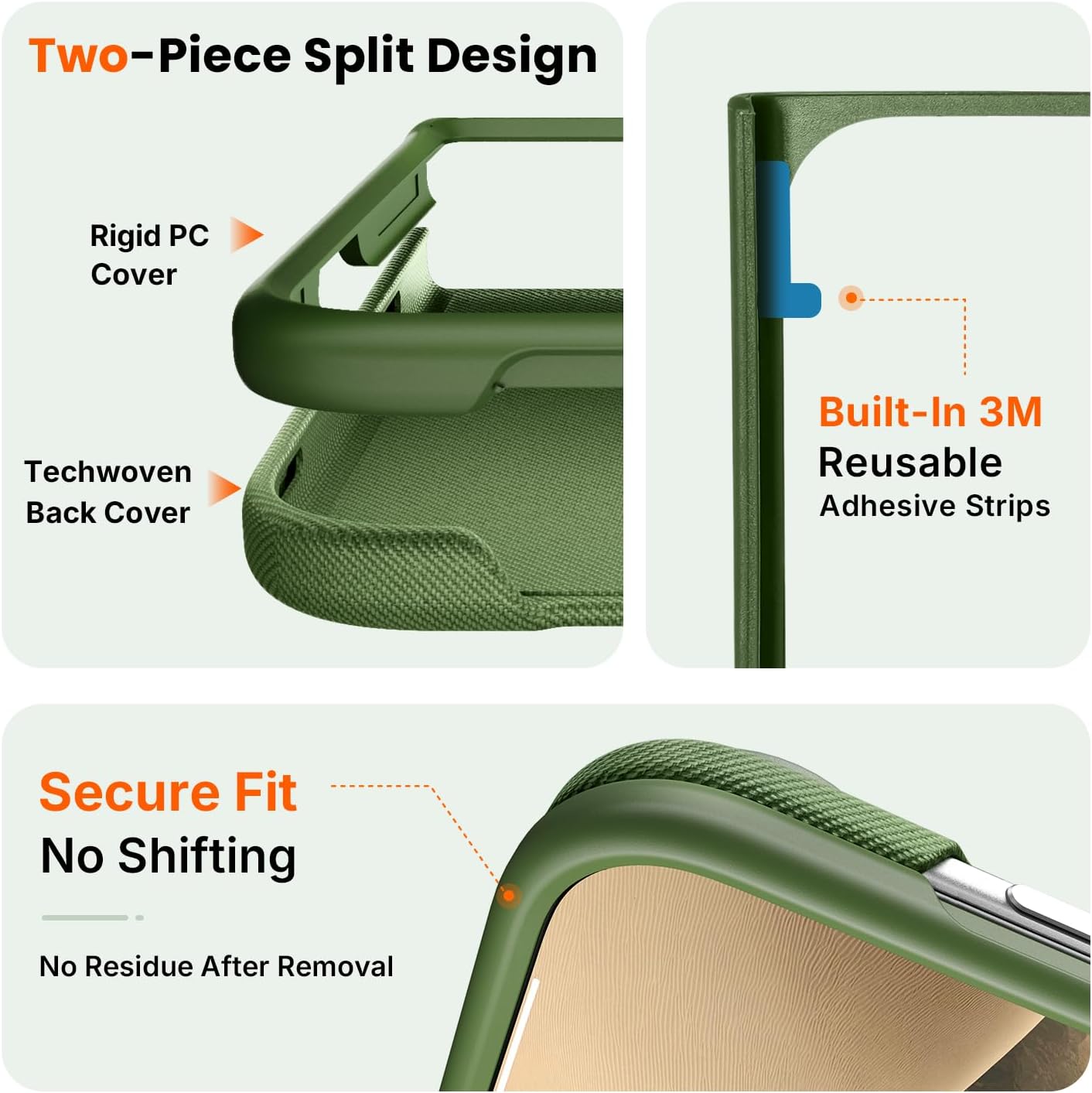 Thumbnail 4 de Mkeke for iPhone Duo Case, Green Tech-Woven MagSafe Phone Cover