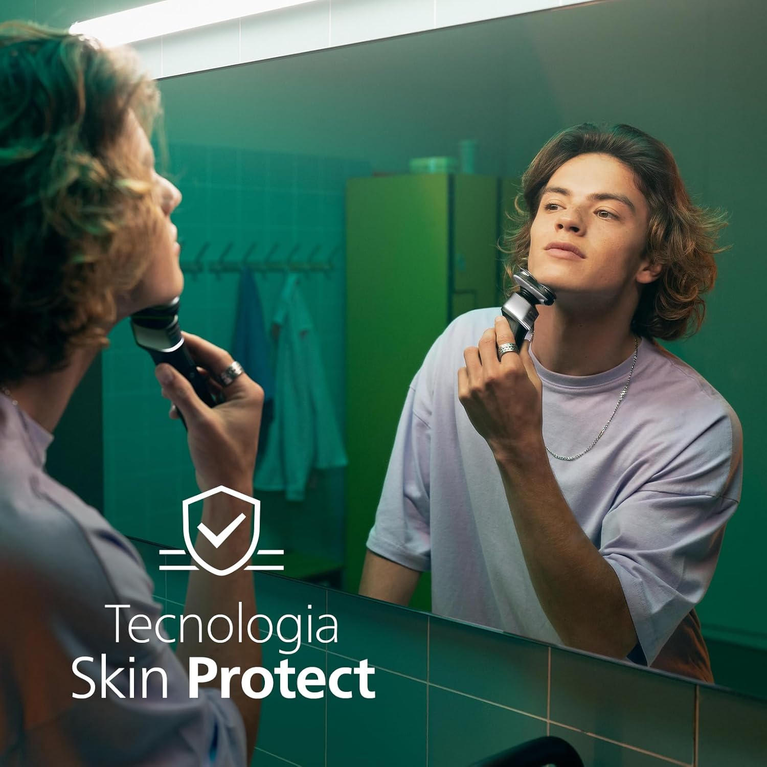 Detalle de Philips Shaver 5000X X5004/00: rasoio elettrico Wet & Dry con Skin Protect e testina 360°