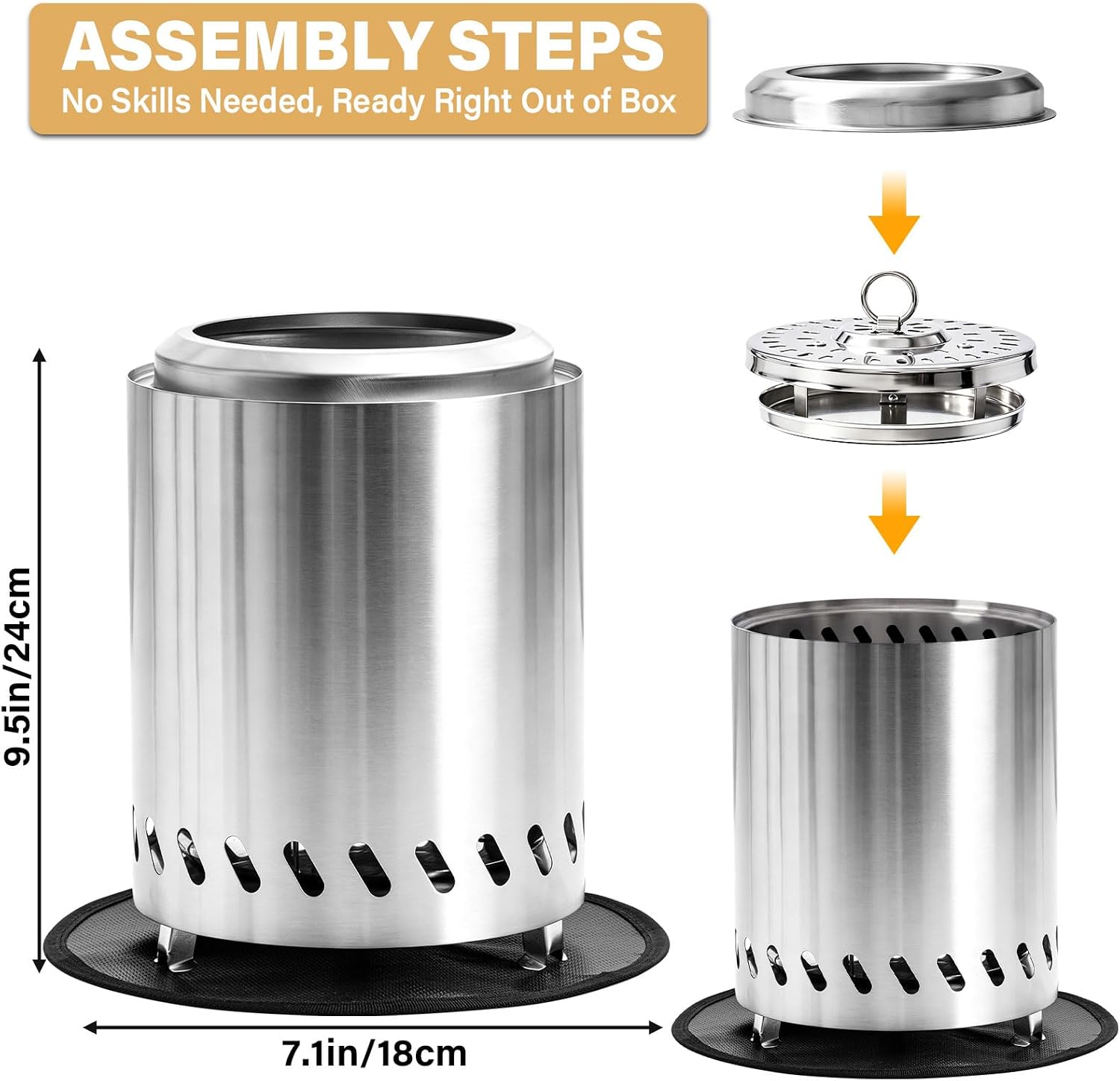 Detalle de HGD Tabletop Fire Pit, Stainless Steel