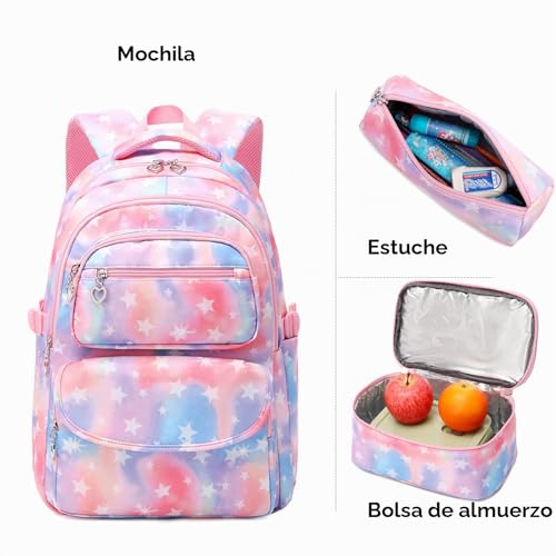 Thumbnail 5 de SIVENKE Juego de Mochila Escolar con Bolsa de Almuerzo y Estuche (3 piezas) – Estrella