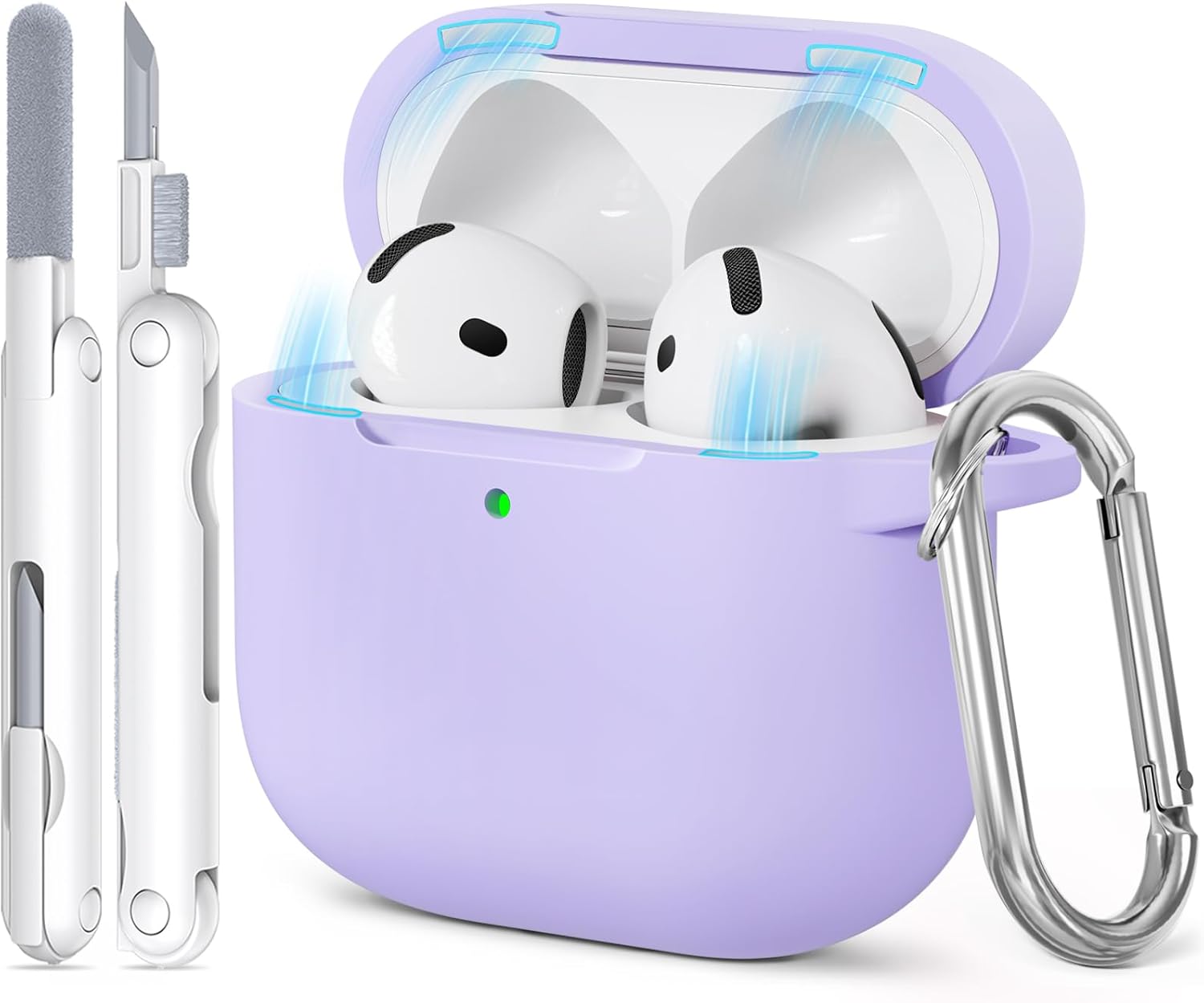 Detalle de TNSNK Hülle für AirPods 4 (2024) – Silikon Stoßfest, Magnetic Lid, Wireless Charging Unterstützung