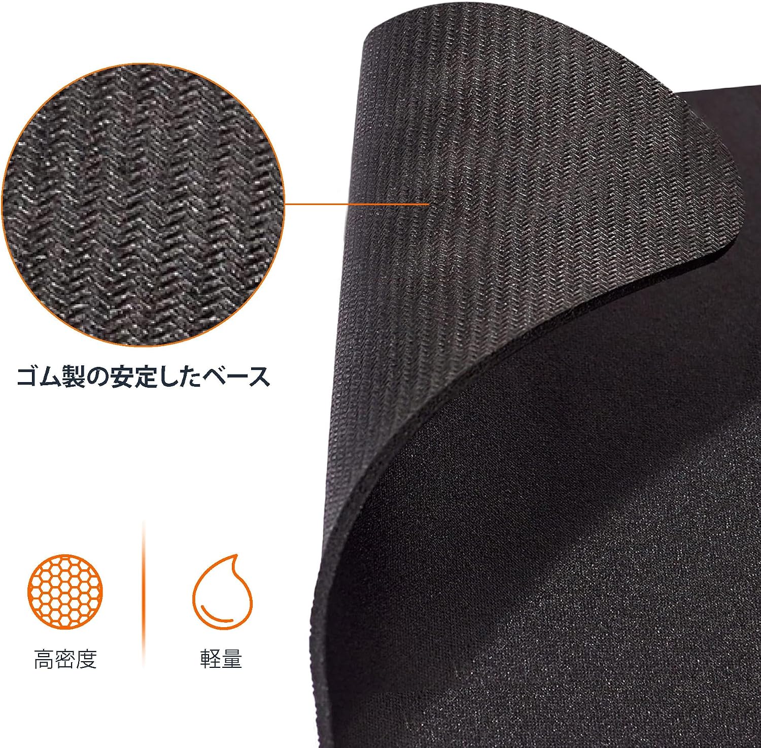 Detalle 2 de Amazonベーシック ゲーム用マウスパッド Mサイズ ブラック 270 x 320 mm 布製・ゴム製